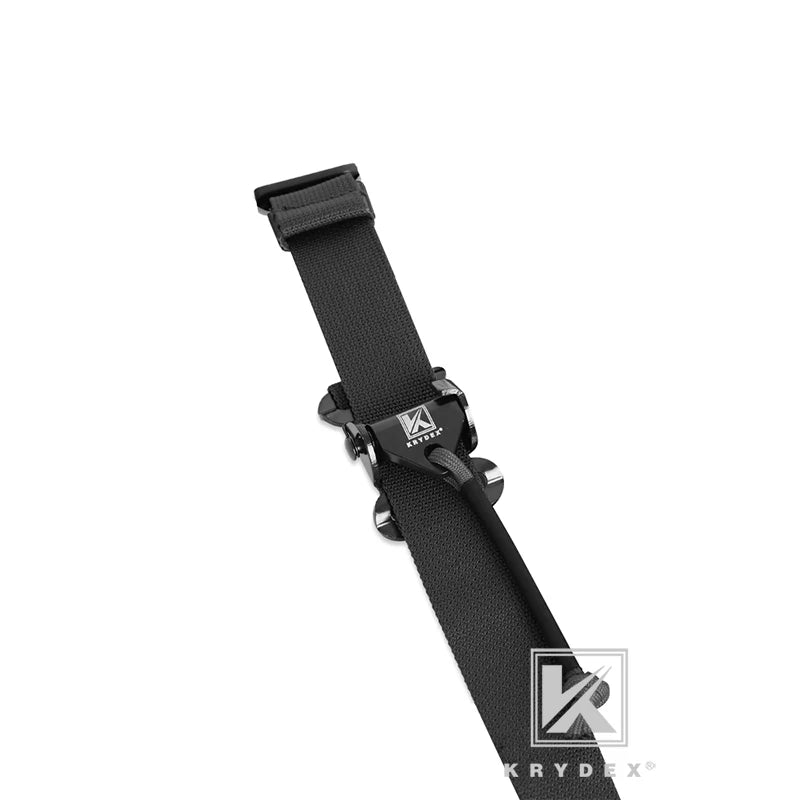 KRYDEX Tactical Rifle Sling Slingster Strap 2 Point / 1 Point 2.25" Modular Removable Padded Belt For Shooting Hunting Black