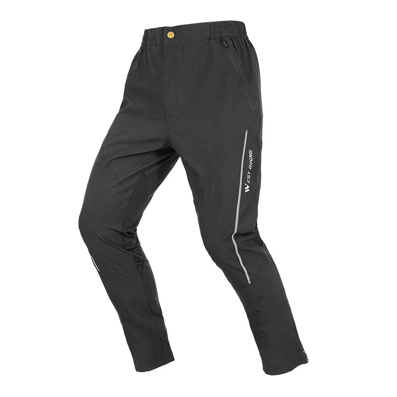 WEST BIKING Spring Summer MTB Sports Pants For Men Quick Dry Reflective Striped Jogger Running Pants Outdoor Golf Fishing Hiking
