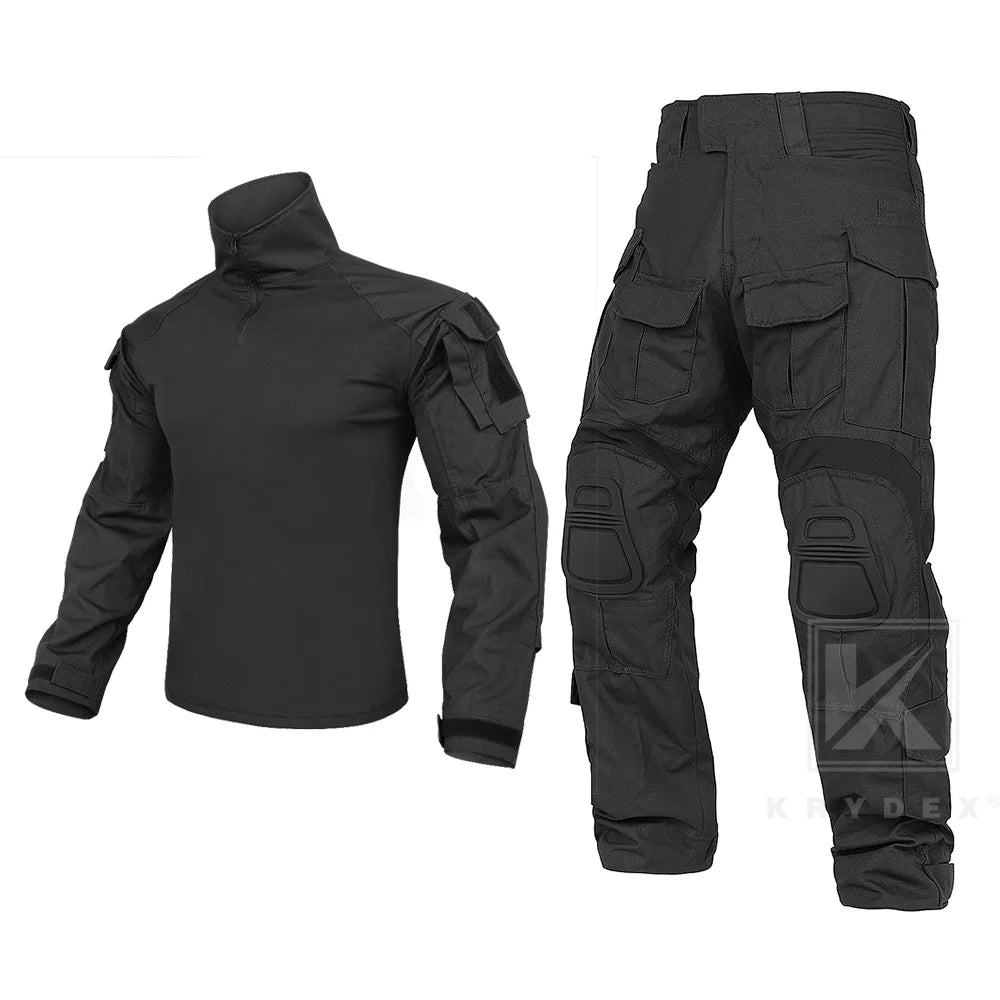 KRYDEX Tactical Combat G3 Uniform Set Outdoor Hunting Gen3 Camouflage Shirt & Pants Kit Ranger Green Black Men Clothing