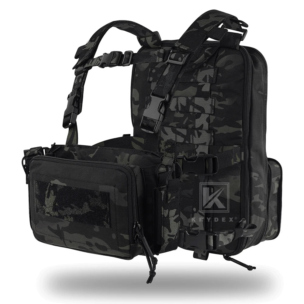 KRYDEX Tactical Flatpack D3 Backpack D3CR Chest Rig Vest Rifle AK M4 Pistol Magazine Pouch Hunting Paintball Hiking Camo Bag