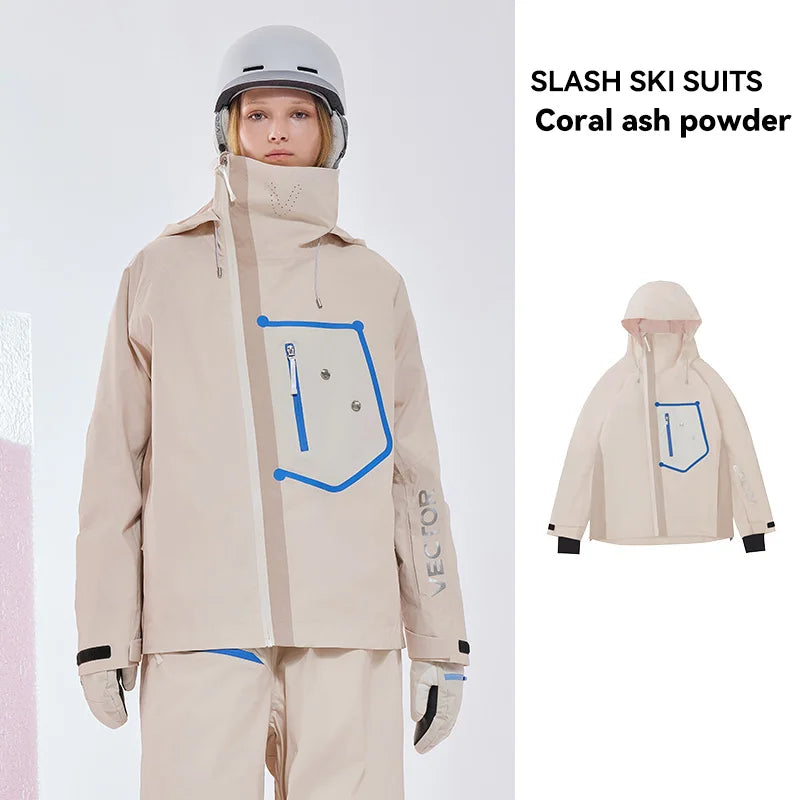 VECTOR Men Women Ski Jacket Winter Warm Windproof Waterproof Outdoor Sports Snowboard Ski Coat Trousers Snow Clothes Women