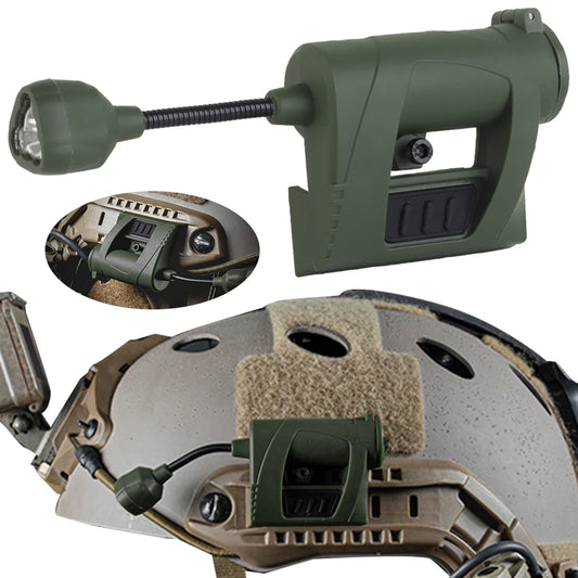 MPLS CHARGE Hunting Military Helmet Flashlight 3 Modes LED Tactical Helmet Head Light Energy Saving Outdoor Military Headlamp