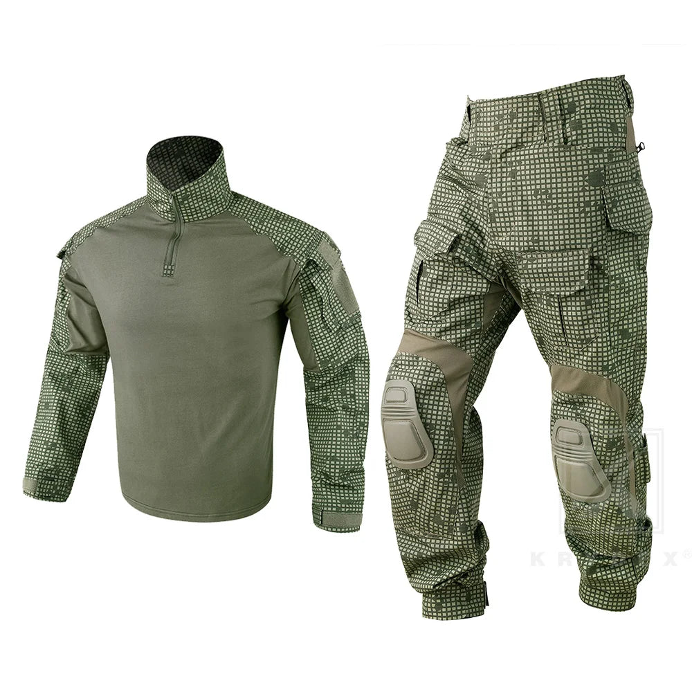 KRYDEX Tactical Combat G3 Uniform Set Outdoor Hunting Gen3 Camouflage Shirt & Pants Kit Ranger Green Black Men Clothing