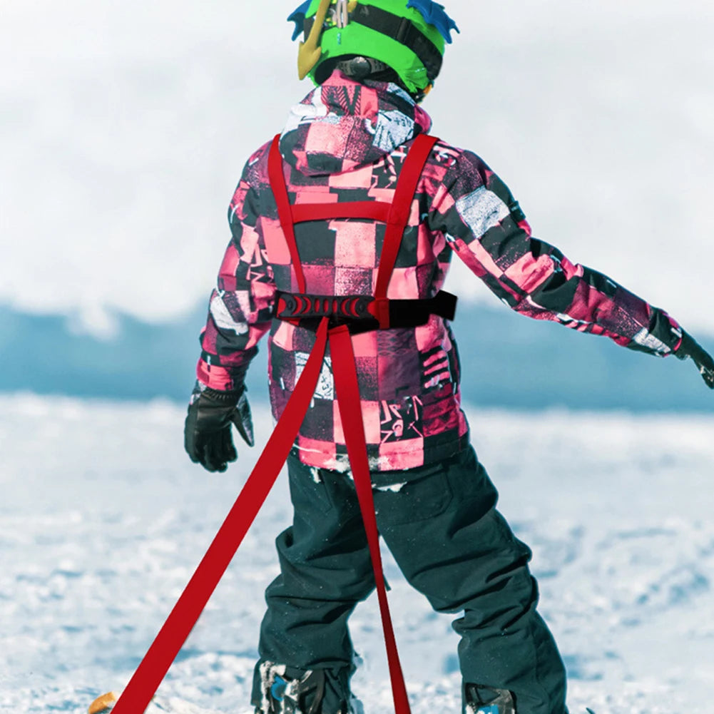 Kids Ski Training Belt Anti-Falling Chest Strap Skiing Safety Traction Harness Rope with Nylon Webbing Buckles