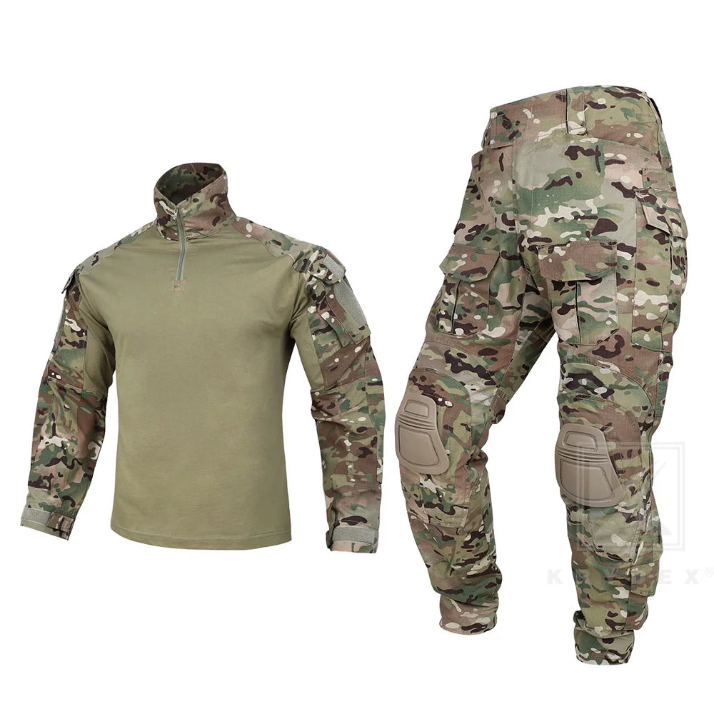 KRYDEX Tactical Combat G3 Uniform Set Outdoor Hunting Gen3 Camouflage Shirt & Pants Kit Ranger Green Black Men Clothing