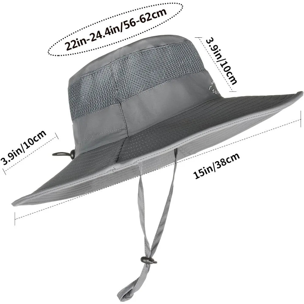 Sun Hats for Men Women Fishing Hat UPF 50+ Breathable Wide Brim Summer UV Protection Hat