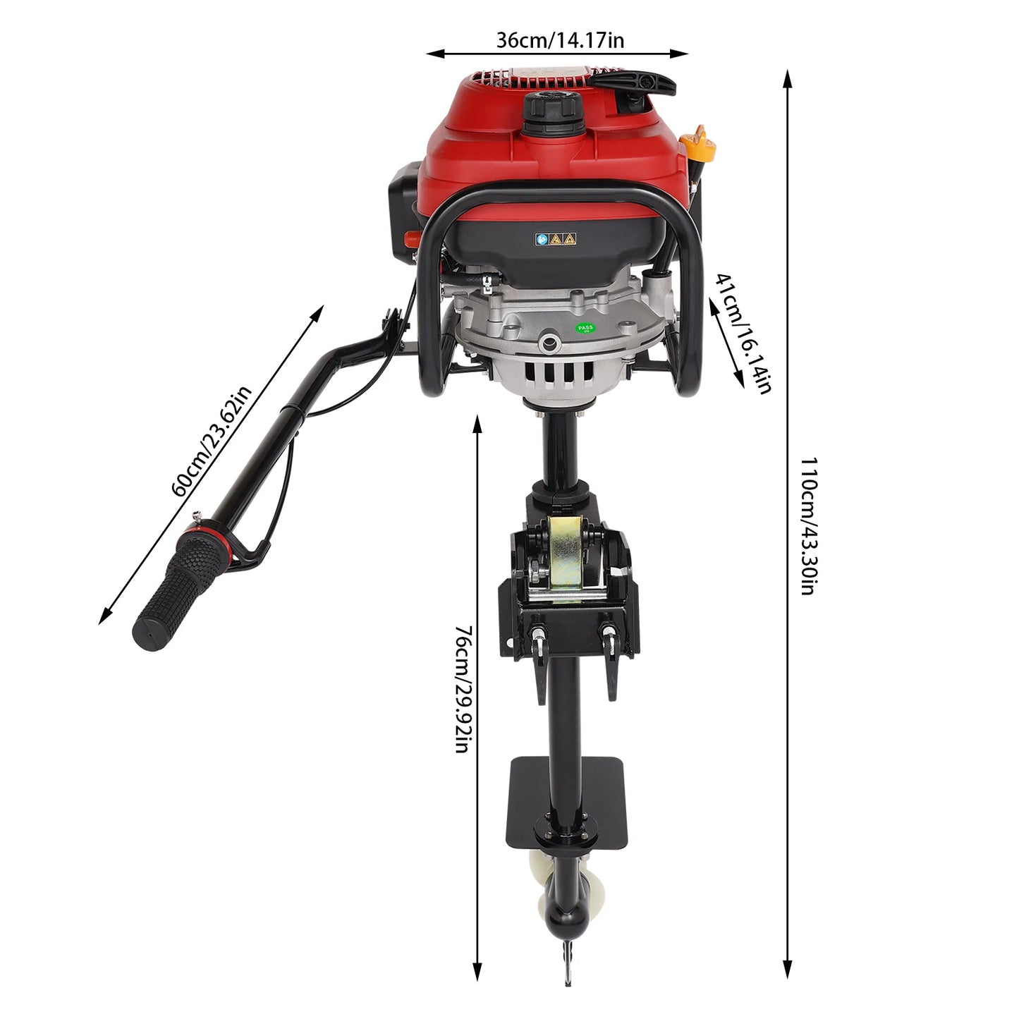 7.5HP 4 Stroke Outboard Motor 200CC 3.5KW Gasoline Engine Heavy Duty Marine Fishing Boat Engine CDI Air Cooling System 3600RPM