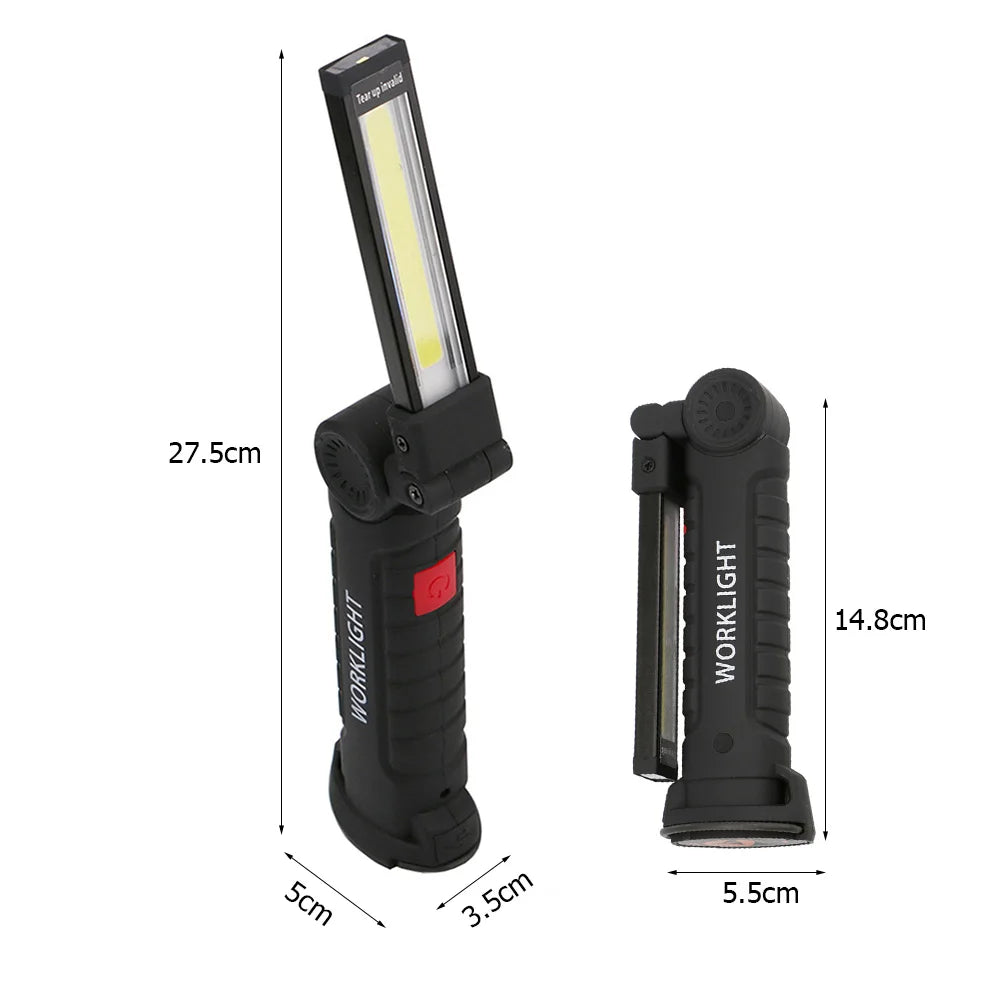 1-10pcs Portable Flashlight COB LED Hand Light USB Rechargeable Torch Waterproof Work Light Magnetic Lanterna Hanging Lamp