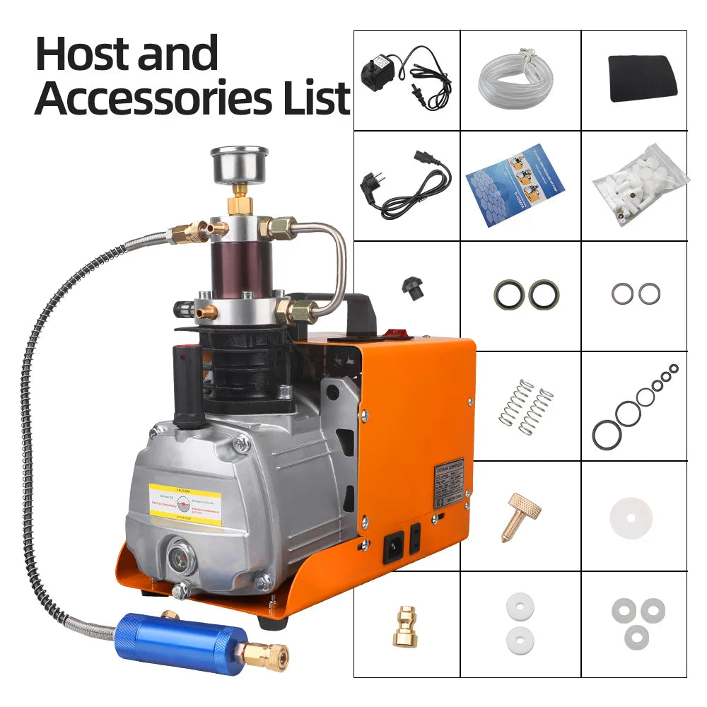 4500Psi  30MPA  220V 110V Pcp Air Compressor Electric 300Bar High Pressure Pump for Pneumatic PCP Rifle Airgun Scuba Inflator