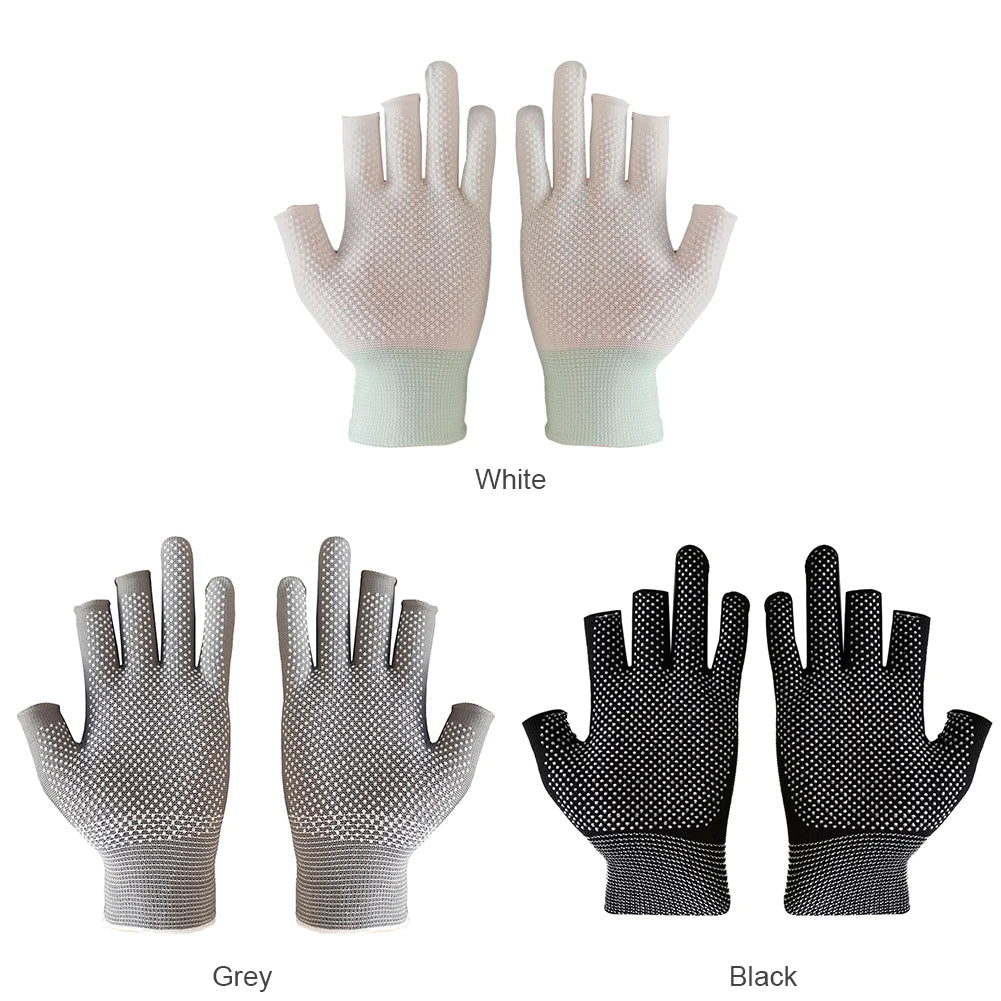 3 Fingers Cut Universal Fishing Gloves Half Finger Summer Outdoor Angling Sunscreen Anti-Slip Gloves Sports Fishing Accessories