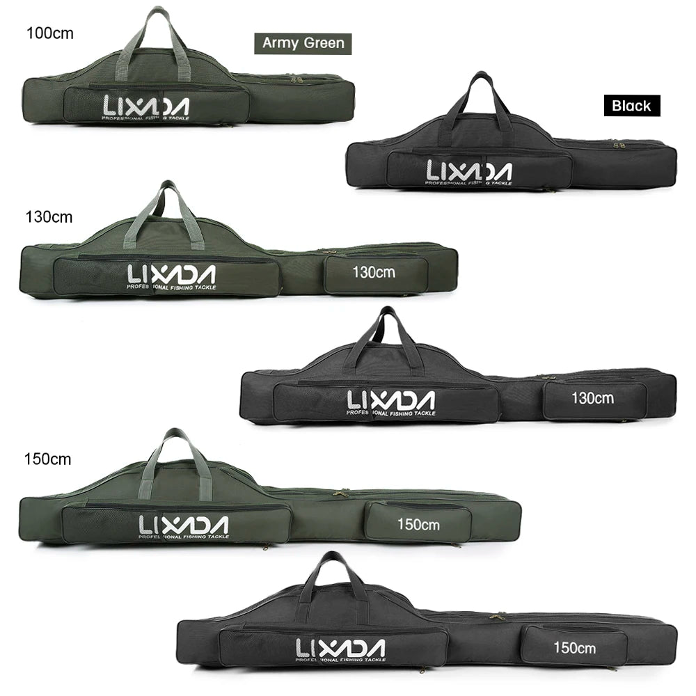 100cm/130cm/150cm Fishing Bag Portable Folding Fishing Rod Reel Bag Fishing Pole Gear Tackle Tool Carry Case Carrier Travel Bag