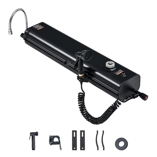 SucceBuy Roof Rack Water Tank Multi-Dispensing Outdoor Tank  High-Capacity Aluminum Tank with Pressurization Port Fit for Trunk