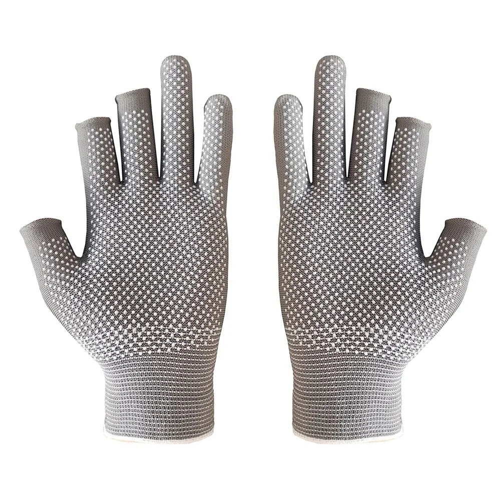 3 Fingers Cut Universal Fishing Gloves Half Finger Summer Outdoor Angling Sunscreen Anti-Slip Gloves Sports Fishing Accessories