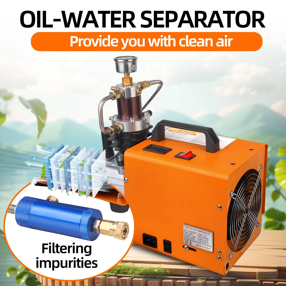 4500Psi  30MPA  220V 110V Pcp Air Compressor Electric 300Bar High Pressure Pump for Pneumatic PCP Rifle Airgun Scuba Inflator
