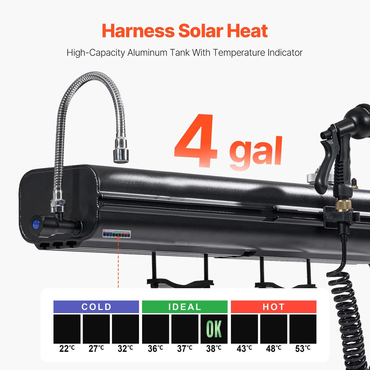 SucceBuy Roof Rack Water Tank Multi-Dispensing Outdoor Tank  High-Capacity Aluminum Tank with Pressurization Port Fit for Trunk