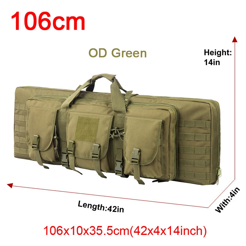 LQARMY 32 38 42 48 inch Tactical Double Rifle Case Molle Rifle Bag Sniper Airsoft Gun Case Backpack Hunting Gun Holster