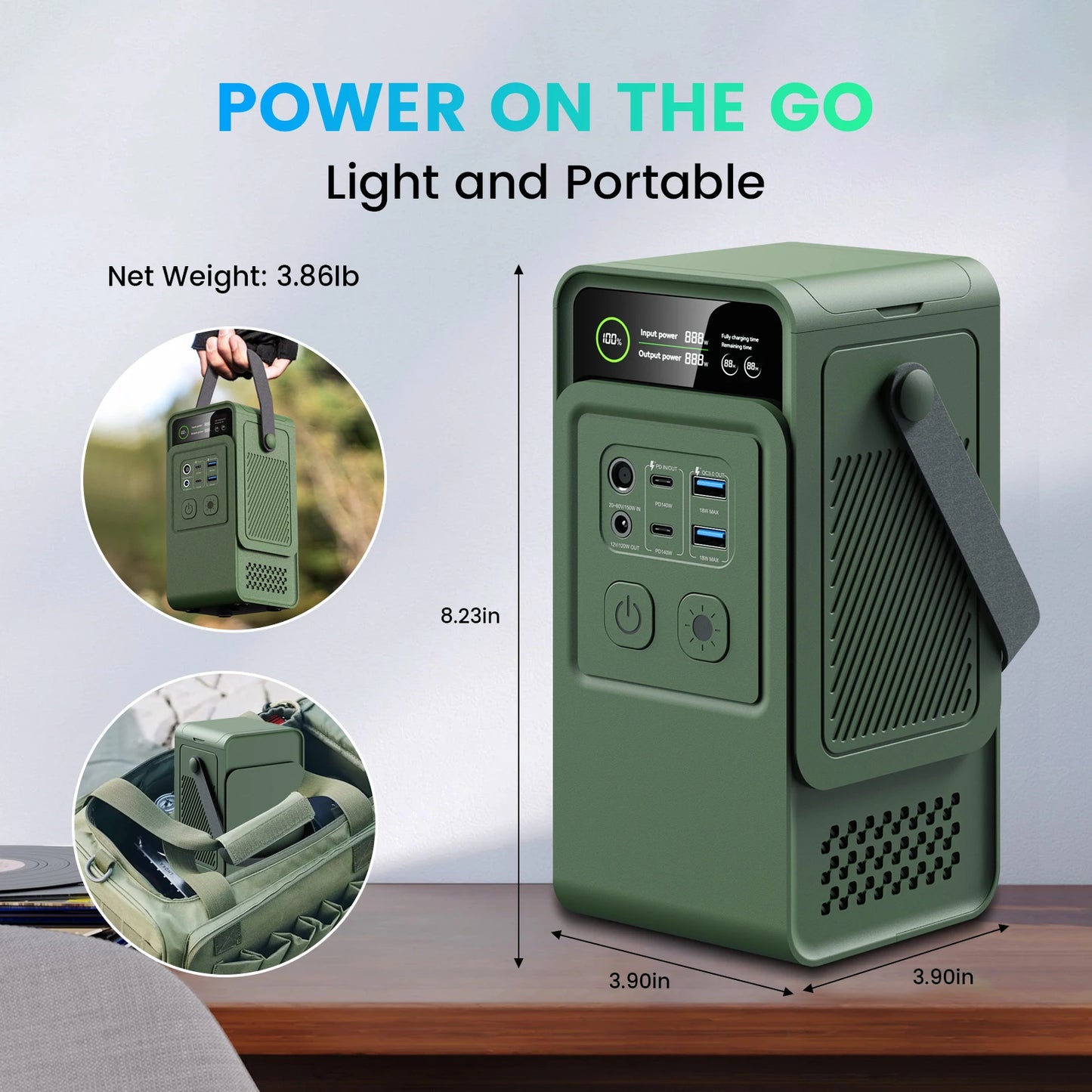 CTOLITY AP200L 200W Portable Solar Generator 192Wh Power Station Lifepo4 Battery Camping Power Bank Emergency Supply 140W PD