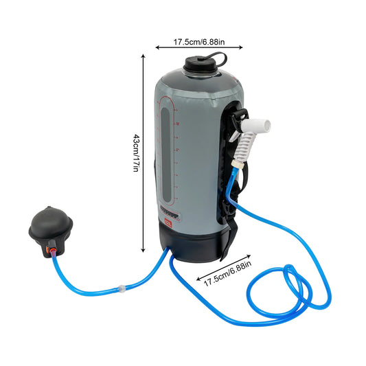 Camping Shower Bag 12L Large Capacity with Auto Pressure Pump Portable and Removable Hose Easy Installation