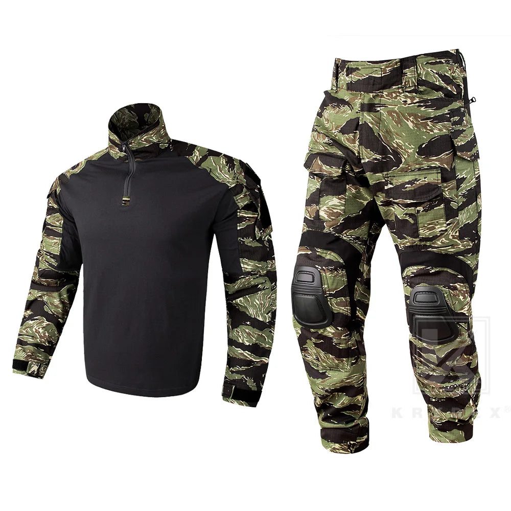 KRYDEX Tactical Combat G3 Uniform Set Outdoor Hunting Gen3 Camouflage Shirt & Pants Kit Ranger Green Black Men Clothing