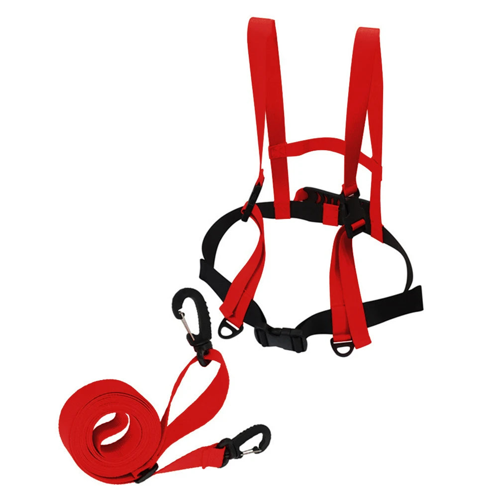 Kids Ski Training Belt Anti-Falling Chest Strap Skiing Safety Traction Harness Rope with Nylon Webbing Buckles