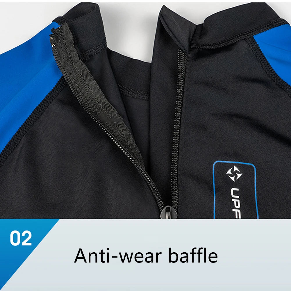 Men Diving Skin Clothes with Zipper Sunscreen Snorkeling Surfing Swimsuit Elastic Anti-scratch Breathable Water Sports Equipment