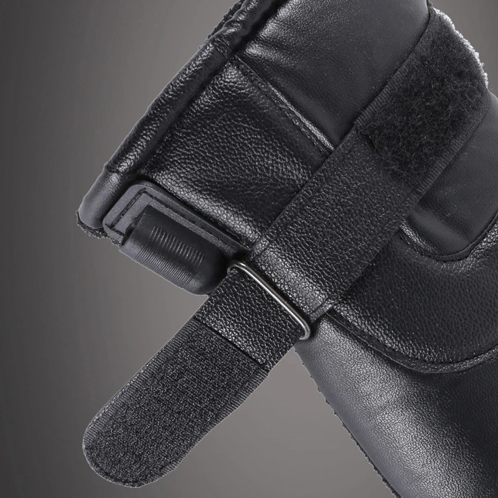 USB Thermal Heated Gloves Waterproof Hand Warmers PU Leather Heating Gloves Soft Winter Outdoor Warm Gloves for Off Road Skiing