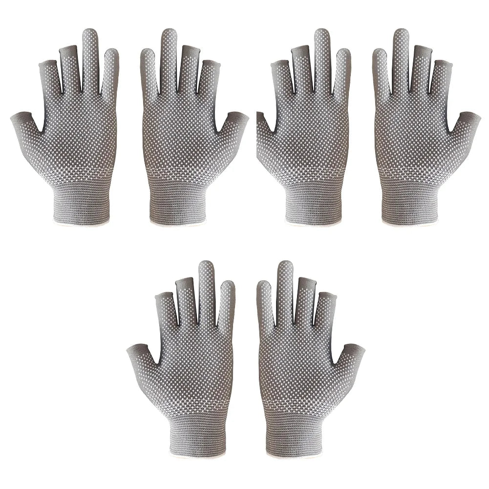 3 Fingers Cut Universal Fishing Gloves Half Finger Summer Outdoor Angling Sunscreen Anti-Slip Gloves Sports Fishing Accessories