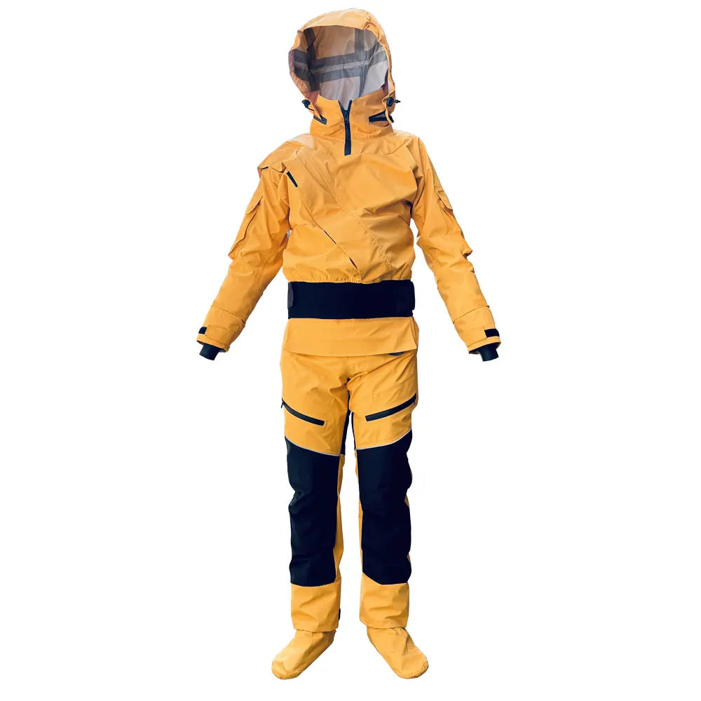 Front Entry Waterproof Full Drysuit Detachable Hooded Dry Suit Clothing for Kayaking Paddling Rafting Canoeing Sailling Kitesurf