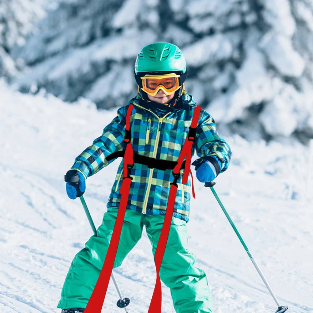 Kids Ski Training Belt Anti-Falling Chest Strap Skiing Safety Traction Harness Rope with Nylon Webbing Buckles