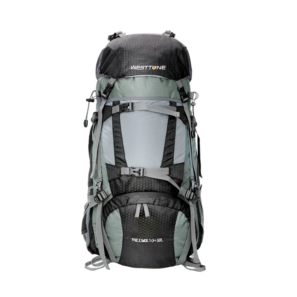 WESTTUNE 60L Explorer Internal Frame Backpack with Rain Cover Outdoor Backpack for Hiking Camping Backpacking Travel