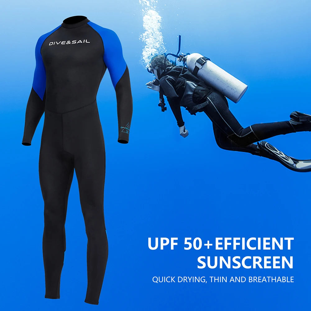 Men Diving Skin Clothes with Zipper Sunscreen Snorkeling Surfing Swimsuit Elastic Anti-scratch Breathable Water Sports Equipment