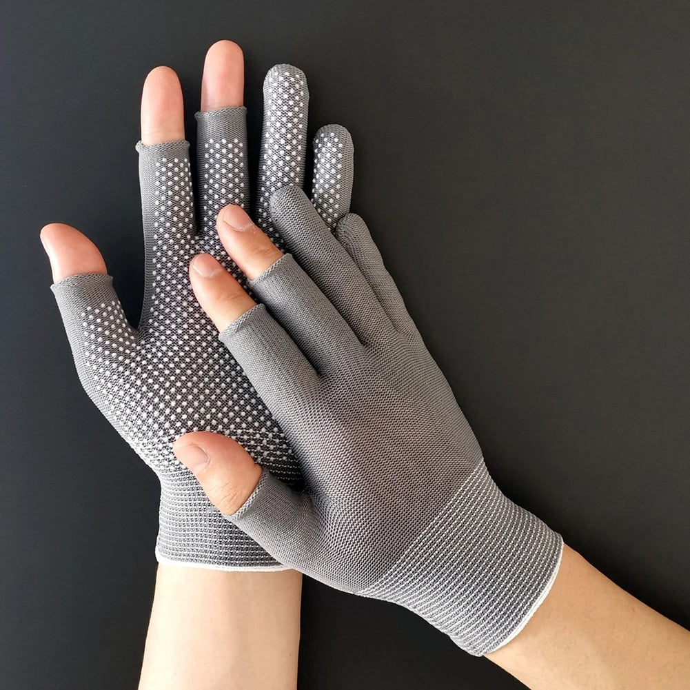 3 Fingers Cut Universal Fishing Gloves Half Finger Summer Outdoor Angling Sunscreen Anti-Slip Gloves Sports Fishing Accessories